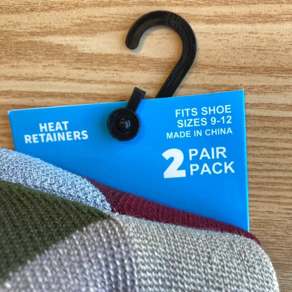 MUK LUKS 2 Pairs Heat Retainers Thermal Hiking Socks 2.4 TOG Men's Size 9-12 NWT